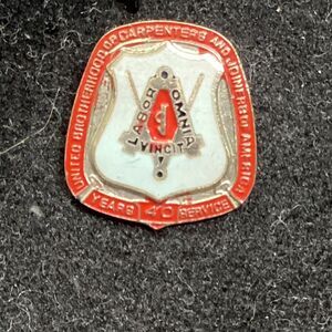 United Brotherhood of Carpenters &Joiners of America 40 Year pin